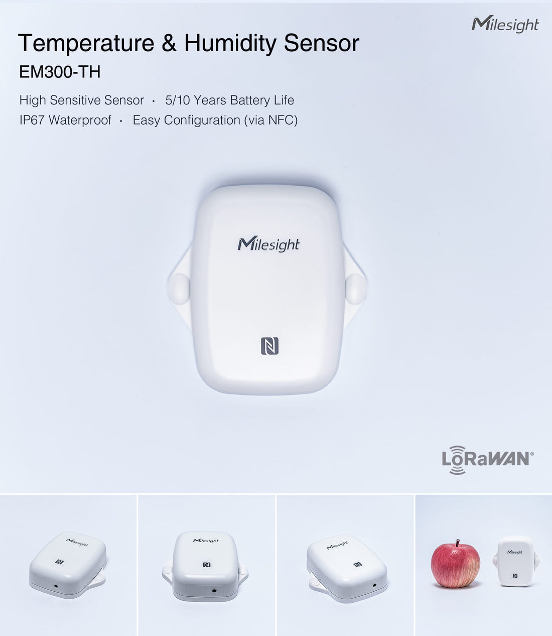 Milesight EM300-TH: IP67 LoRaWAN® temperature & humidity sensing for real-world sites